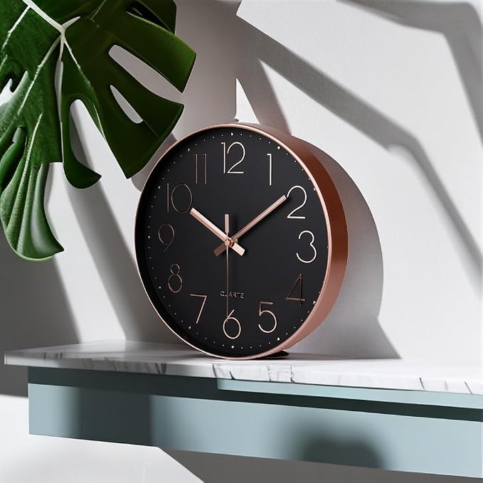 jomparis Rose Gold Wall Clock for Grils Womens Silent Non-Ticking Clock - Image 7