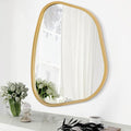 Large Asymmetrical Wall Mirror Irregular Wood Frame Modern Unique Wall-Mounted by HLFMVWE