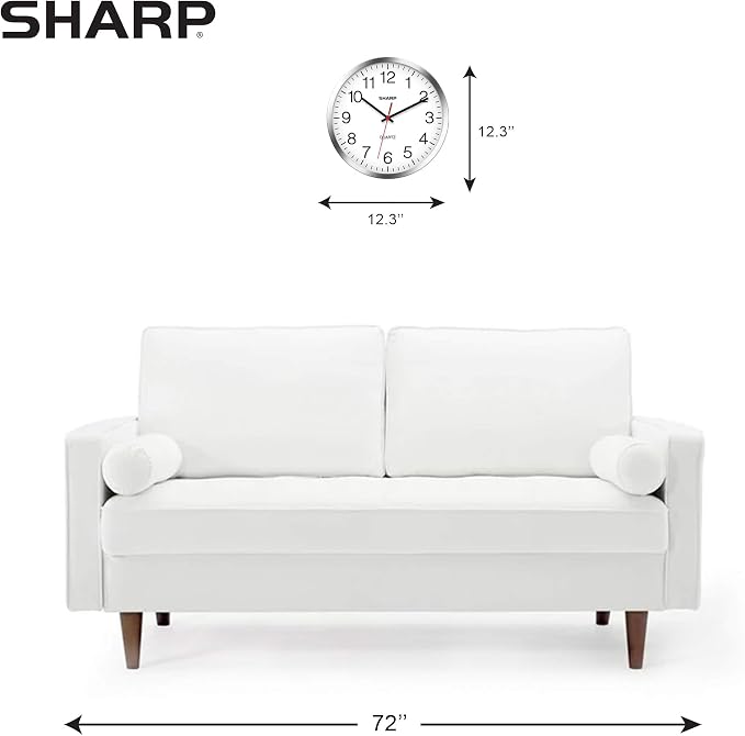 Sharp Wall Clock – Silver/Chrome, Silent Non Ticking 12 Inch Quality Quartz - Image 4