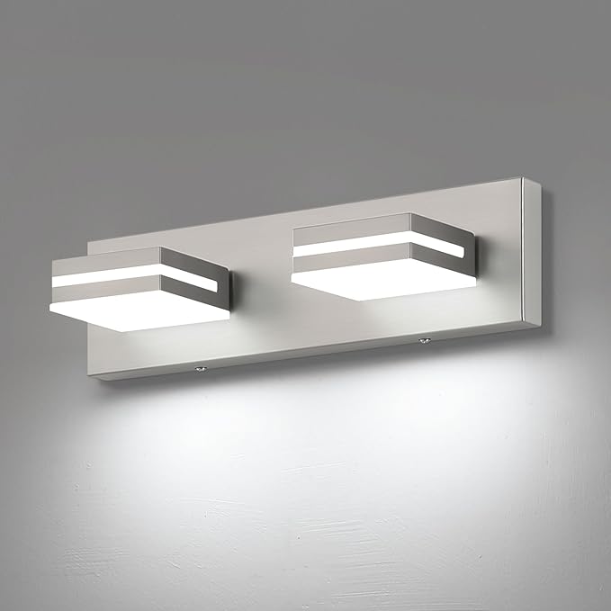 SineRise LED Modern Bathroom Vanity Light Fixtures, Brushed Nickel Modern by SINERISELIGHTING