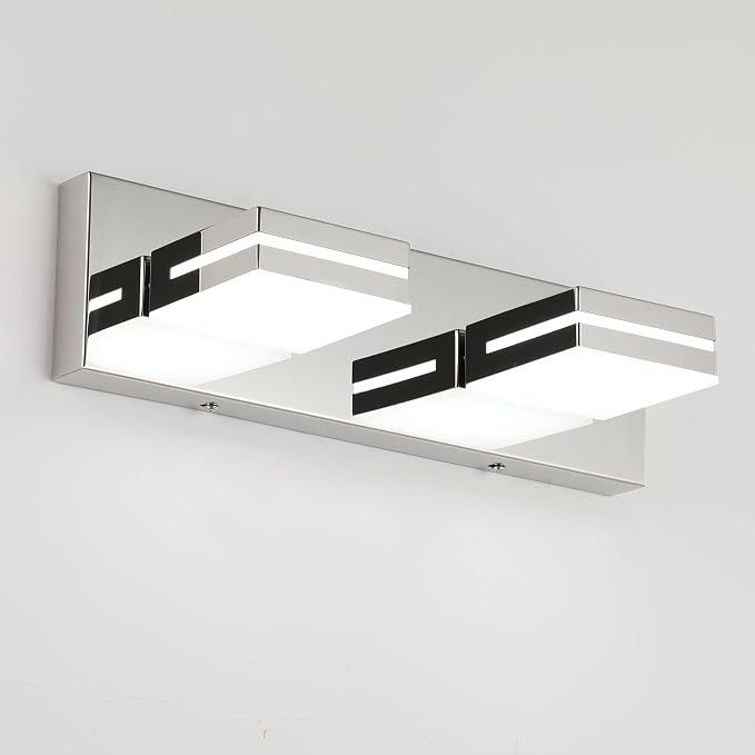 SineRise LED Modern Bathroom Vanity Light Fixtures, Chrome Modern Acrylic by SINERISELIGHTING
