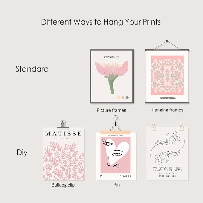 Pink Flower Market Poster, Minimalist Matisse Wall Art Prints, Abstract Floral - Image 3