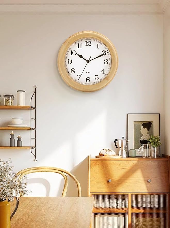 Kesin Wooden Wall Clocks 14 Inch Silent Wall Clock Large Decorative Battery - Image 6