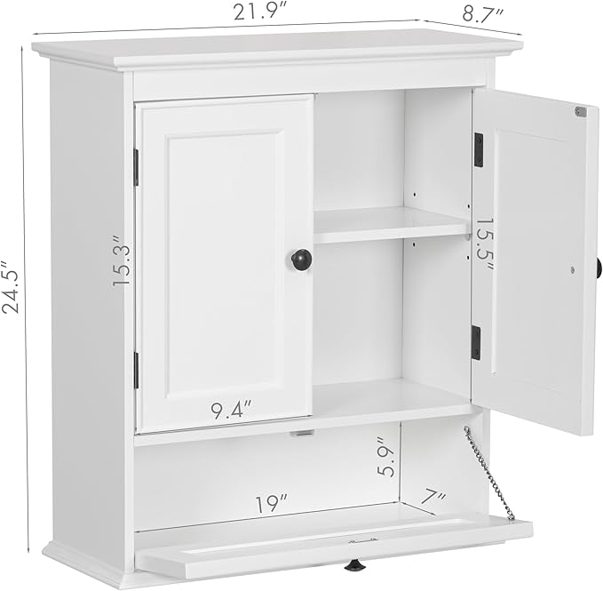 Spirich Bathroom Cabinet Wall Mounted, Small Bathroom Wall Cabinet Over Toilet - Image 3