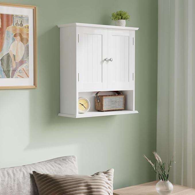 Smuxee White Bathroom Cabinet Wall Mounted, Small Bathroom Medicine Cabinet - Image 9