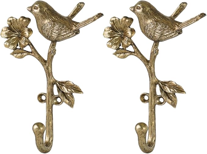 SOFFEE DESIGN 2pcs Metal Gold Coat Hooks by SOFFEEDESIGN