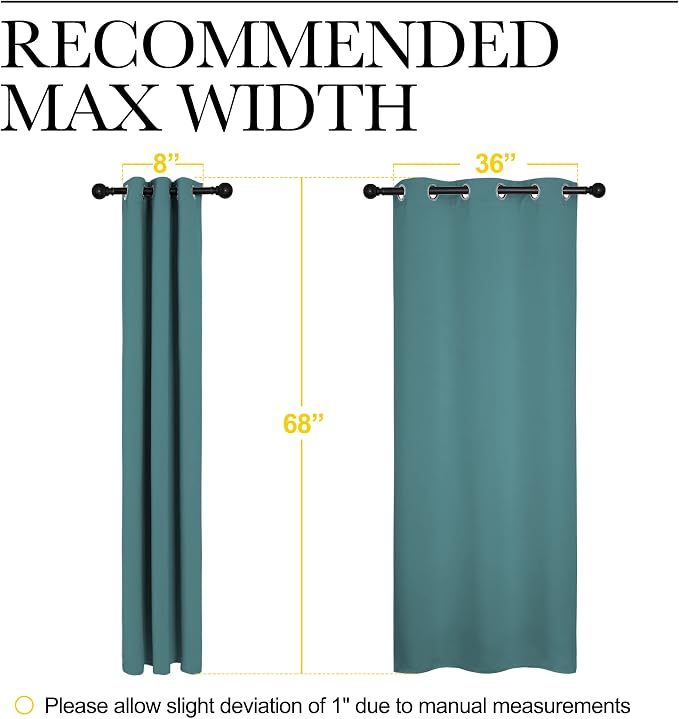 NICETOWN Kitchen Blackout Curtains 48 inches Long, Thermal Insulated Solid - Image 7