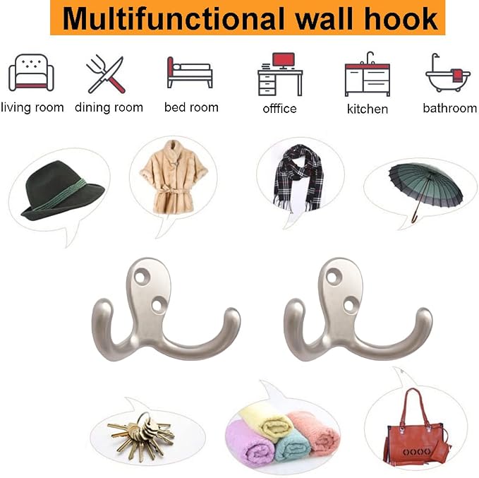 10pcs Coat Hooks Hardware, Wall Hooks Heavy Duty Hooks - Image 7