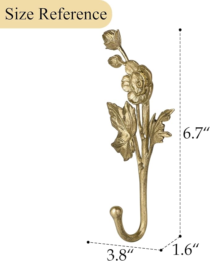 SOFFEE DESIGN 2pcs Metal Gold Coat Hooks - Image 4