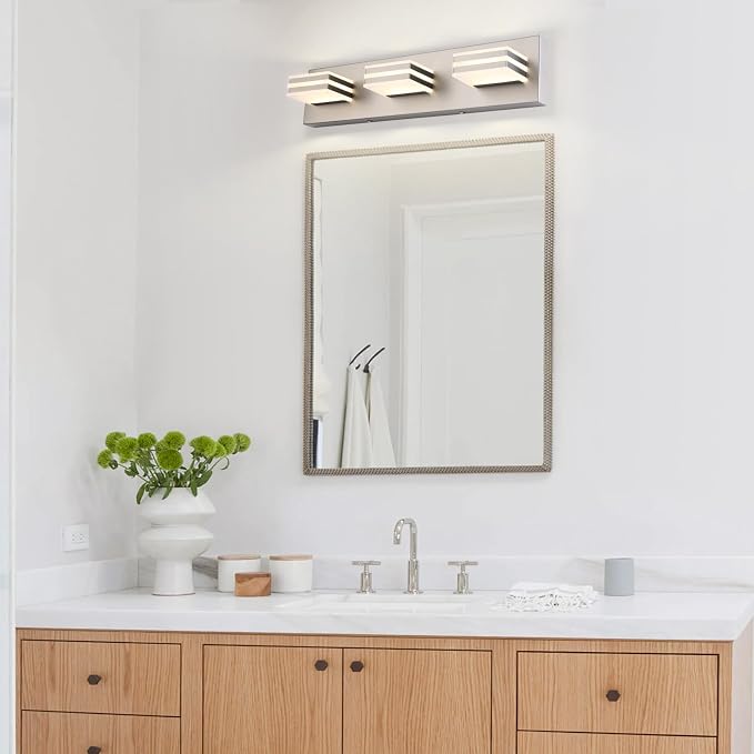 Brushed Nickel Vanity Lights for Bathroom Light Fixtures Adjust 3 Colors Modern - Image 4