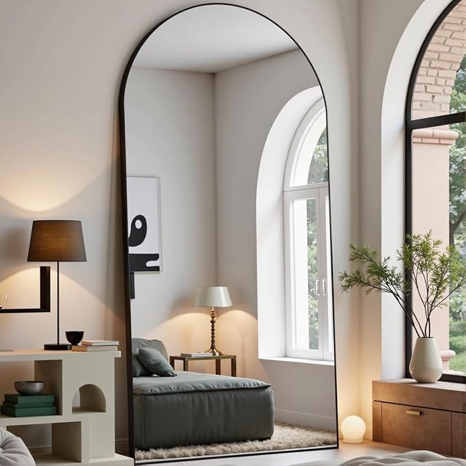 Dewfig Arched Full Length Mirror, Full Body Mirrors - Image 3