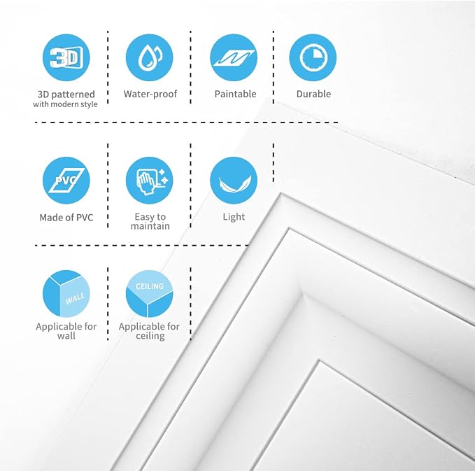 Art3d 24-Pack Square Drop Ceiling Tile 2ft x 2ft in White, PVC Ceiling Panel 24 - Image 6