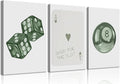 BOKPEN Green Poker Dice Canvas Wall Art Funky Y2K Trendy Preppy Pictures Lucky by bokpen