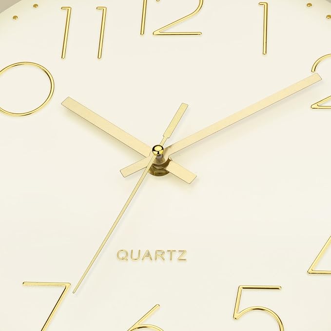 Foxtop Modern Wall Clock Silent Non Ticking Battery Operated Quartz Round Wall - Image 7