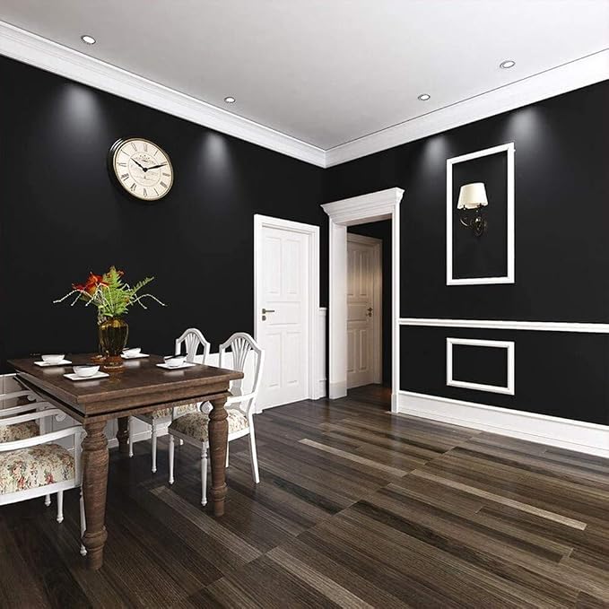 practicalWs 15.7" x 236.2" Black Wallpaper Self Adhesive and Removable Peel and - Image 3