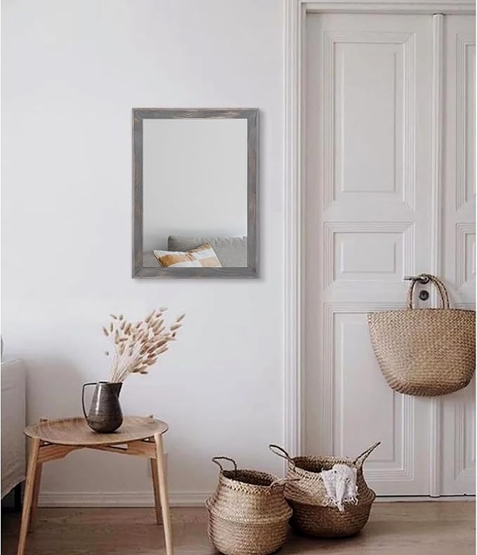 AAZZKANG Wooden Mirror Rectangle Rustic Mirrors - Image 5
