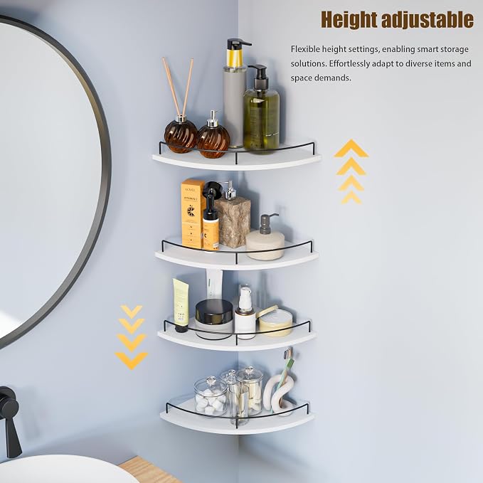 Corner Shelf Wall Mount, Floating Corner Shelves, Rustic Wood Wall Storage - Image 4