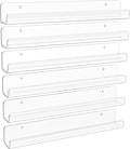 upsimples 6 Pack Clear Acrylic Shelves, 1.7" x12" Clear Wall Shelves by upsimples