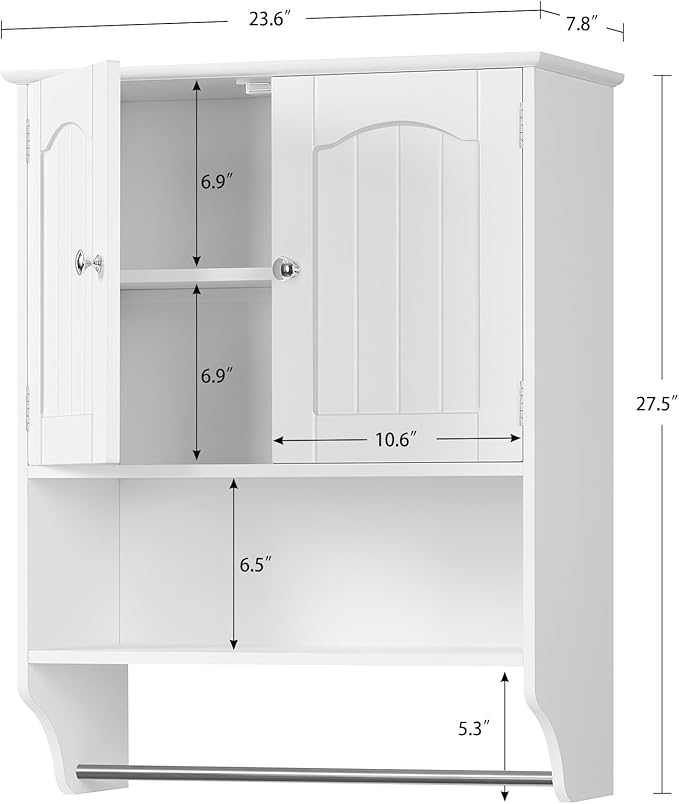 Iwell Bathroom Wall Cabinet, Over The Toilet Storage Cabinet - Image 3