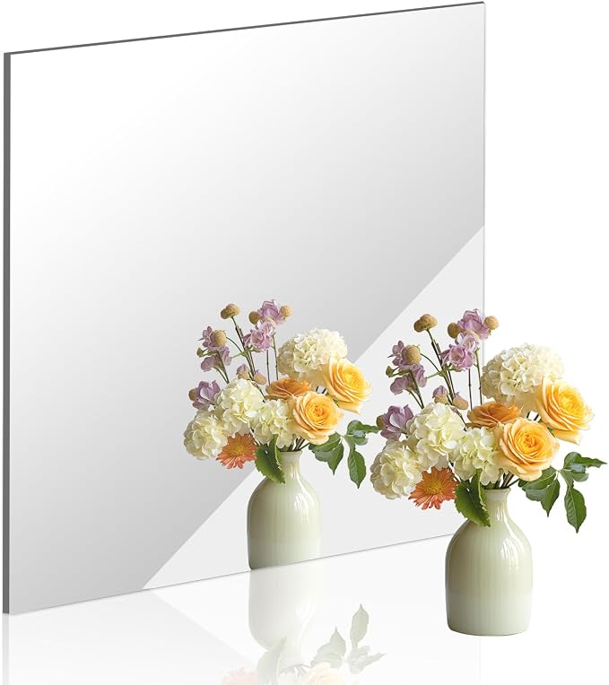 16x16 in Acrylic Mirror Sheet for Wall, 2.5mm Thick Unbreakable Non Glass Body by DARENYI