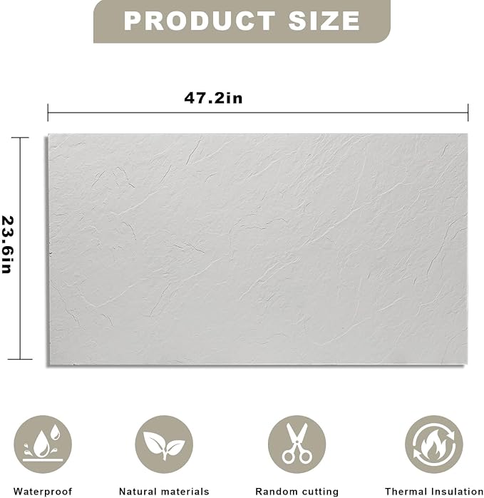 3D Wall Panels - 4PCS 47.2"x23.6" Faux Stone Wall Covering - MCM Modified Clay - Image 2