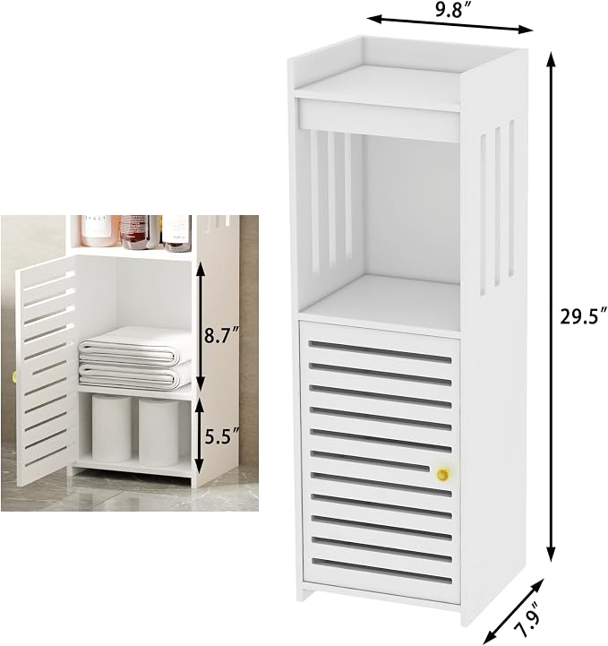 Narrow Bathroom Storage Cabinet, 4-Tier Slim Organizer - Image 3