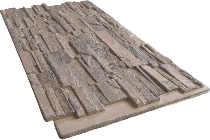 EverStone Cascade Faux Stone Panel, 48 5/8"W x 24 3/4"H x 1 1/4"D, Polermo Color - Image 6