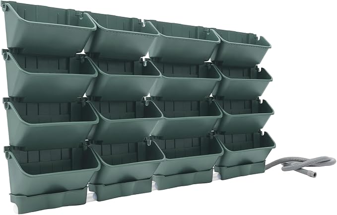 Vertical Wall Planter with 16 Pots, Hanging Garden Plant Flowerpot Holder by Eapmic