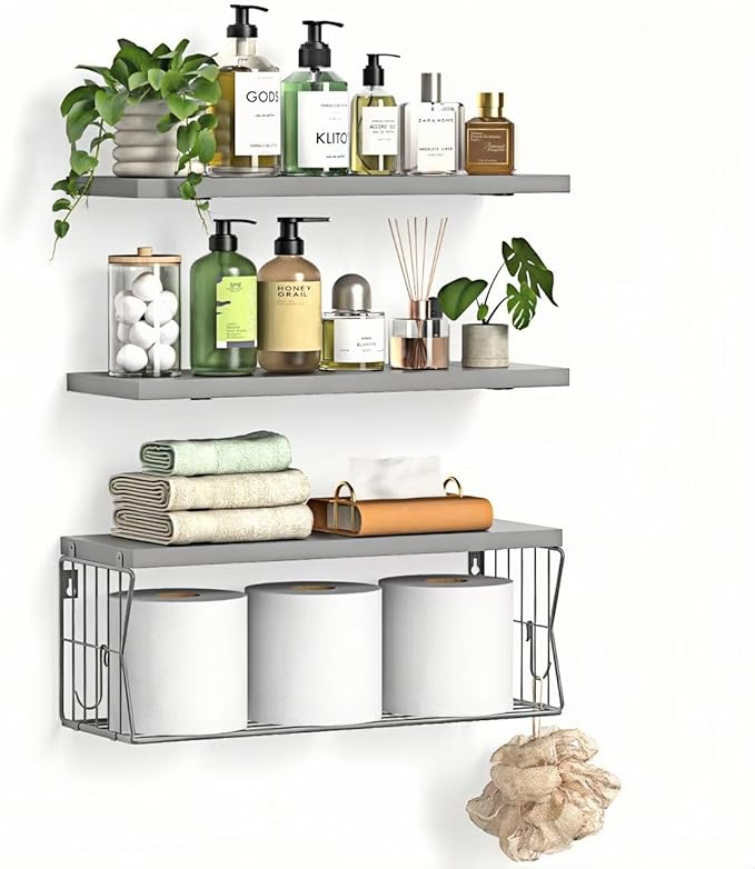 Floating Bathroom Shelves Wall Mounted by Unknown