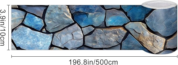 IVN Wallpaper Border Peeling and pasting Wall Stone Texture Decoration Wall - Image 3