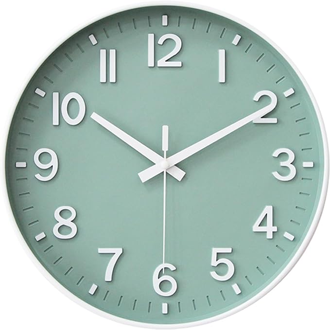 HZDHCLH Wall Clocks Battery Operated, Wall Clock Green, 14 inch Wall Clock by HZDHCLH