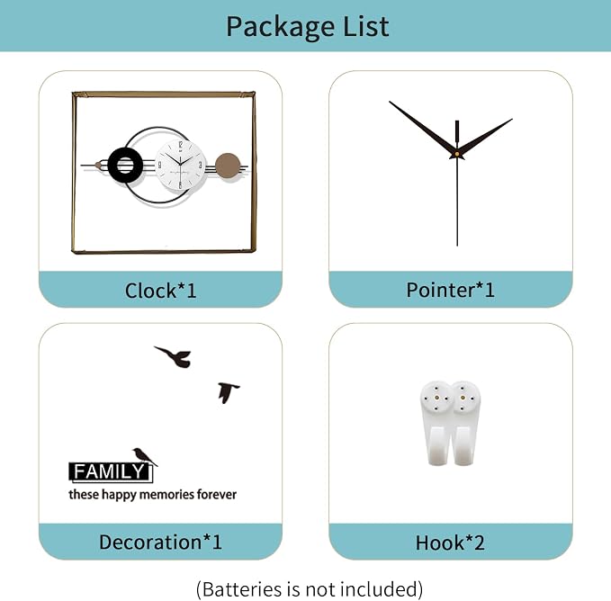 Decorative Wall Clocks for Living Room Decor, Large Modern Metal Wall Clocks - Image 7