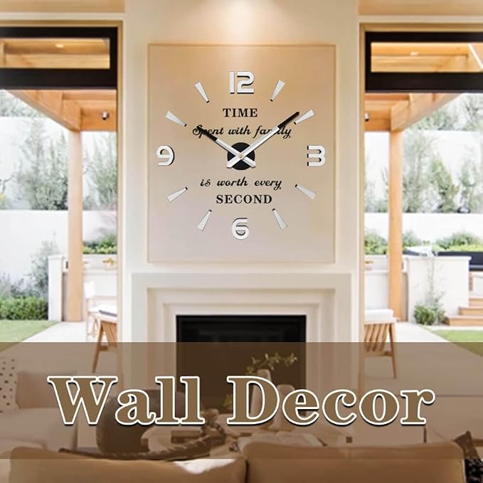VANGOLD Large 3D Wall Clock DIY Wall Decoration Clock - Image 2
