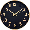 HZDHCLH Wall Clocks Battery Operated, Wall Clock Black Gold, 10 inch Wall Clock by HZDHCLH