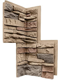 GenStone Faux Stacked Stone 90 Degree Inside Corner Panel 22.5" x 12" in Desert by GenStone