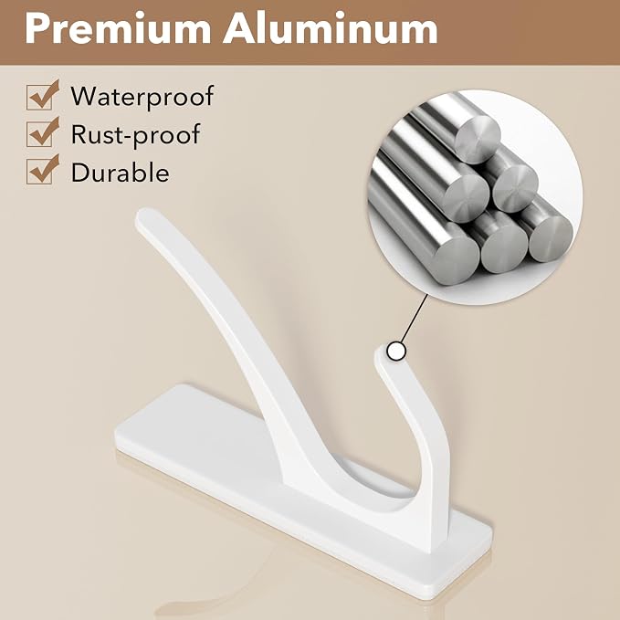 pickpiff White Self Adhesive Coat Hooks - Image 5