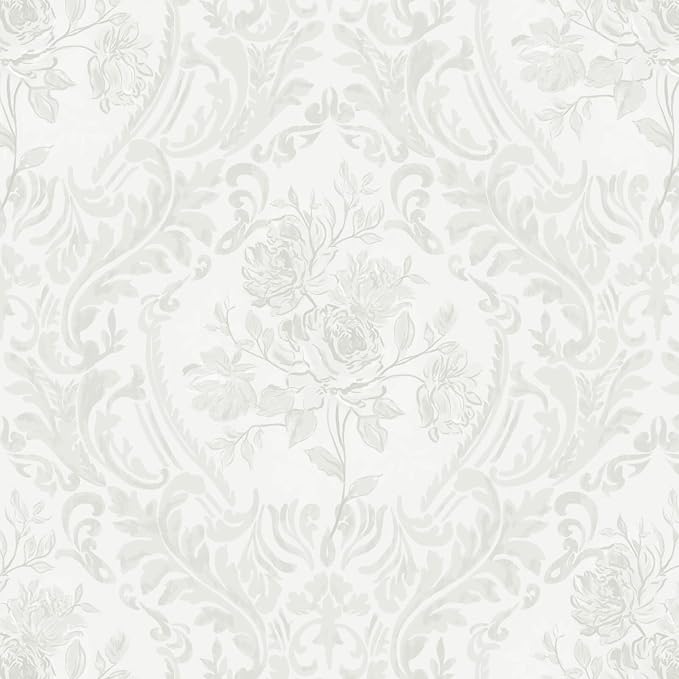 Ismoon Floral Peel and Stick Wallpaper Grey Contact Paper Boho Watercolor by Ismoon