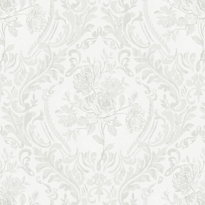 Ismoon Peel and Stick Wallpaper Vintage Floral Contact Paper Boho White and by Ismoon