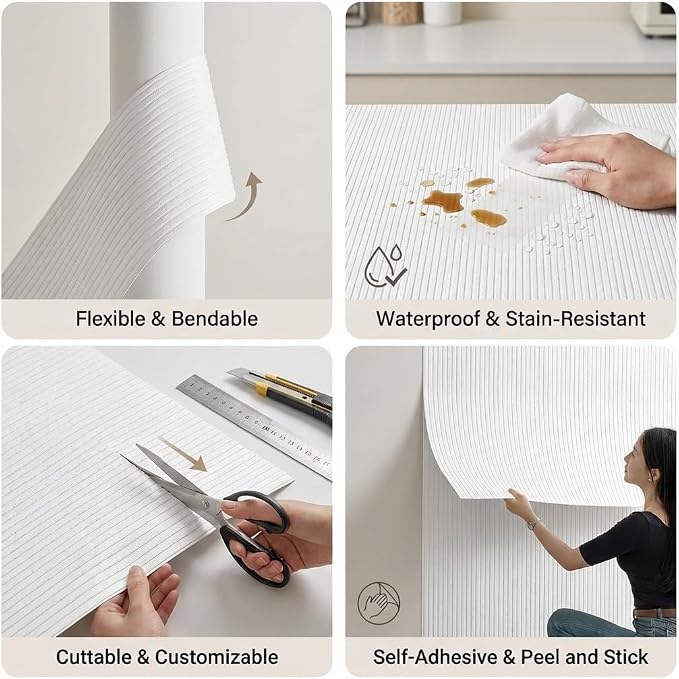 3D Wall Panels Peel and Stick – 15.74" x 118" PVC Faux Texture Wall Covering - Image 4