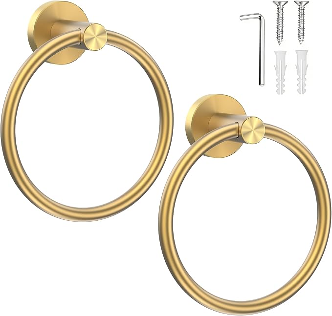 SetSail Towel Holder for Bathroom Wall Gold Towel Ring Stainless Steel Hand by SetSail