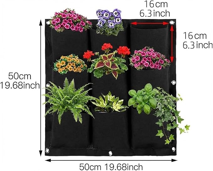 WFIST Vertical Hanging Planter Bag, Breathable Felt Wall Garden Planter - Image 2