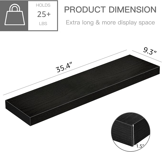 QEEIG Floating Shelves for Wall 35.4" Long - Image 3
