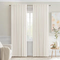MIULEE Ivory Back Tab Blackout Curtains 72 Inches Long 2 Panels Set by MIULEE