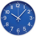Wall Clock 12 Inch Blue Modern Simple Quartz Decorative Clock Non-Ticking by BAKBRAND