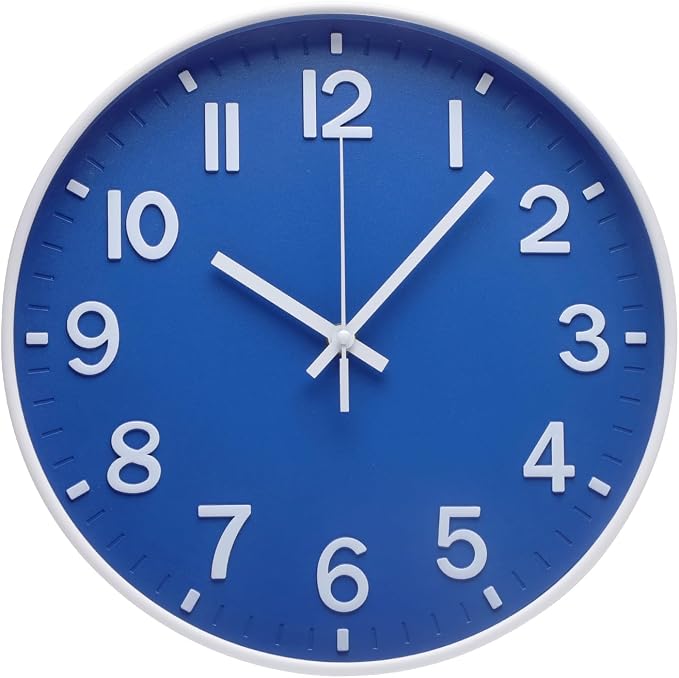 Wall Clock Modern Simple Quartz Decorative Clock Non-Ticking Silent Battery by BAKBRAND