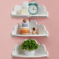 Cloud Corner Floating Shelves，Set of 3 White Corner Wall Shelf Floating Wooden by Coamily