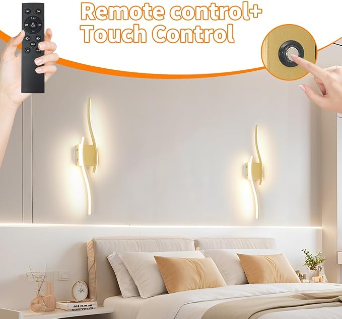 Battery Operated Wall Sconce Set of 2, Dimmable Cordless Battery Wall Sconces - Image 7