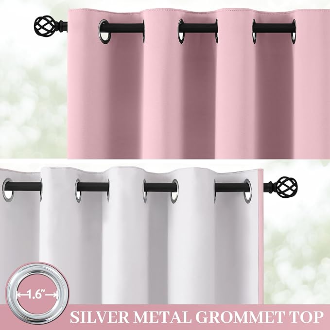 Yakamok 100% Blackout Curtain Panels 63 inches Cold and Light Blocking Drapes - Image 2