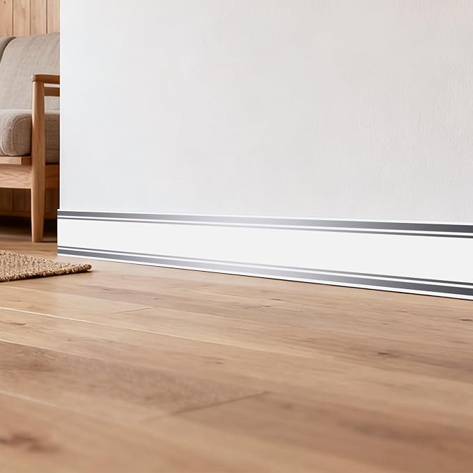 Thick Peel and Stick Baseboard Trim, 3.93" x 196.8" Wallpaper Borders, PVC+XPE - Image 6