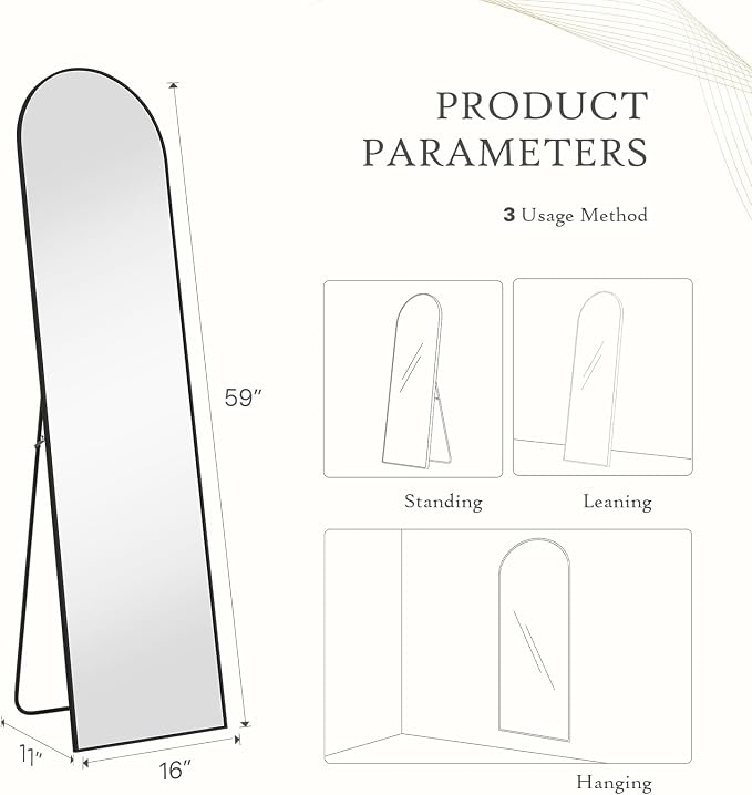 Mirror Full Length, Upgraded Body Wall Mirrors - Image 2